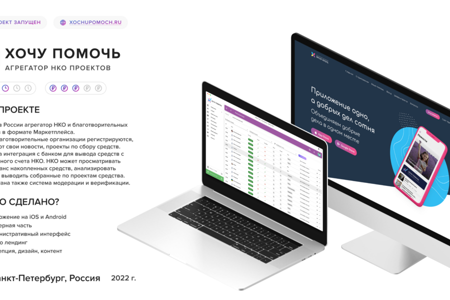 Краудфандинговая платформа для нон-профит "Хочу помочь" (2966)
